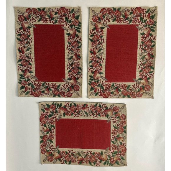 Set of 6 Vintage Fabric Fall Placemats Pumpkin Harvest Thanksgiving 18 x 13.5 In - Picture 6 of 10